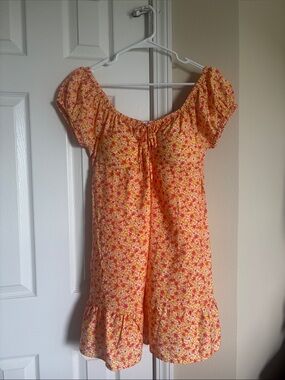 Yellow Floral Off-Shoulder Sundress